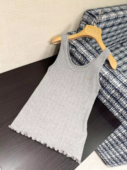 25ss new embroidered knitted vest