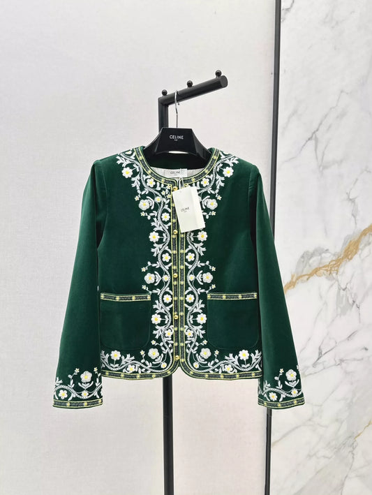 2025 new product Velvet embroidered jacket