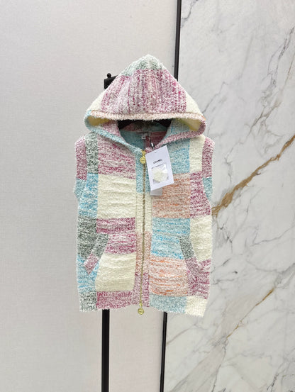 2025 new product Hooded knitted vest