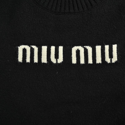 25fw Letter jacquard round neck sweater