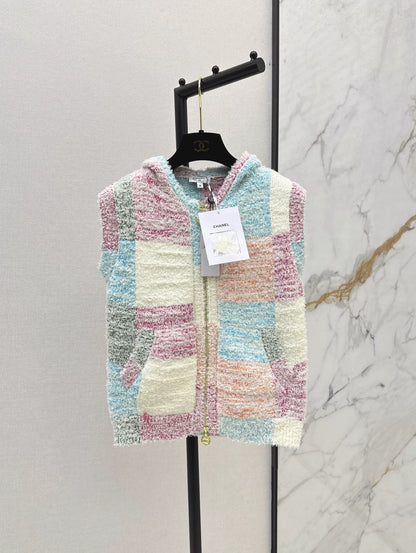 2025 new product Hooded knitted vest