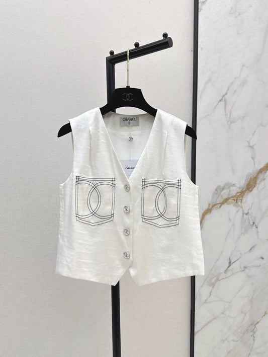 2025 new product Double C vest shorts set
