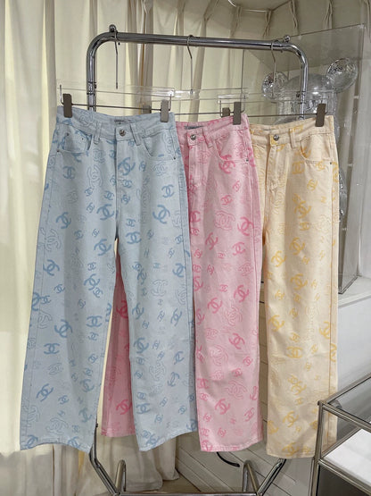 New Summer Dopamine Jacquard Straight Pants