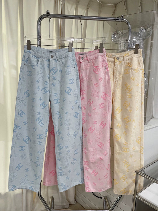 New Summer Dopamine Jacquard Straight Pants