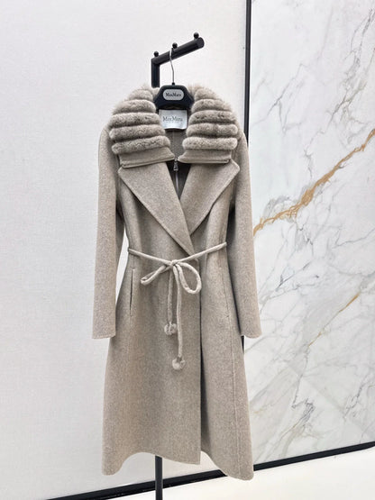 25fw Fake two mink big collar coats