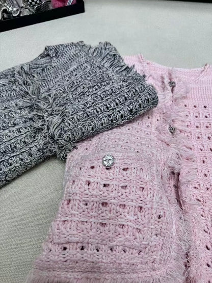 25 New knitted vest (gray, pink)