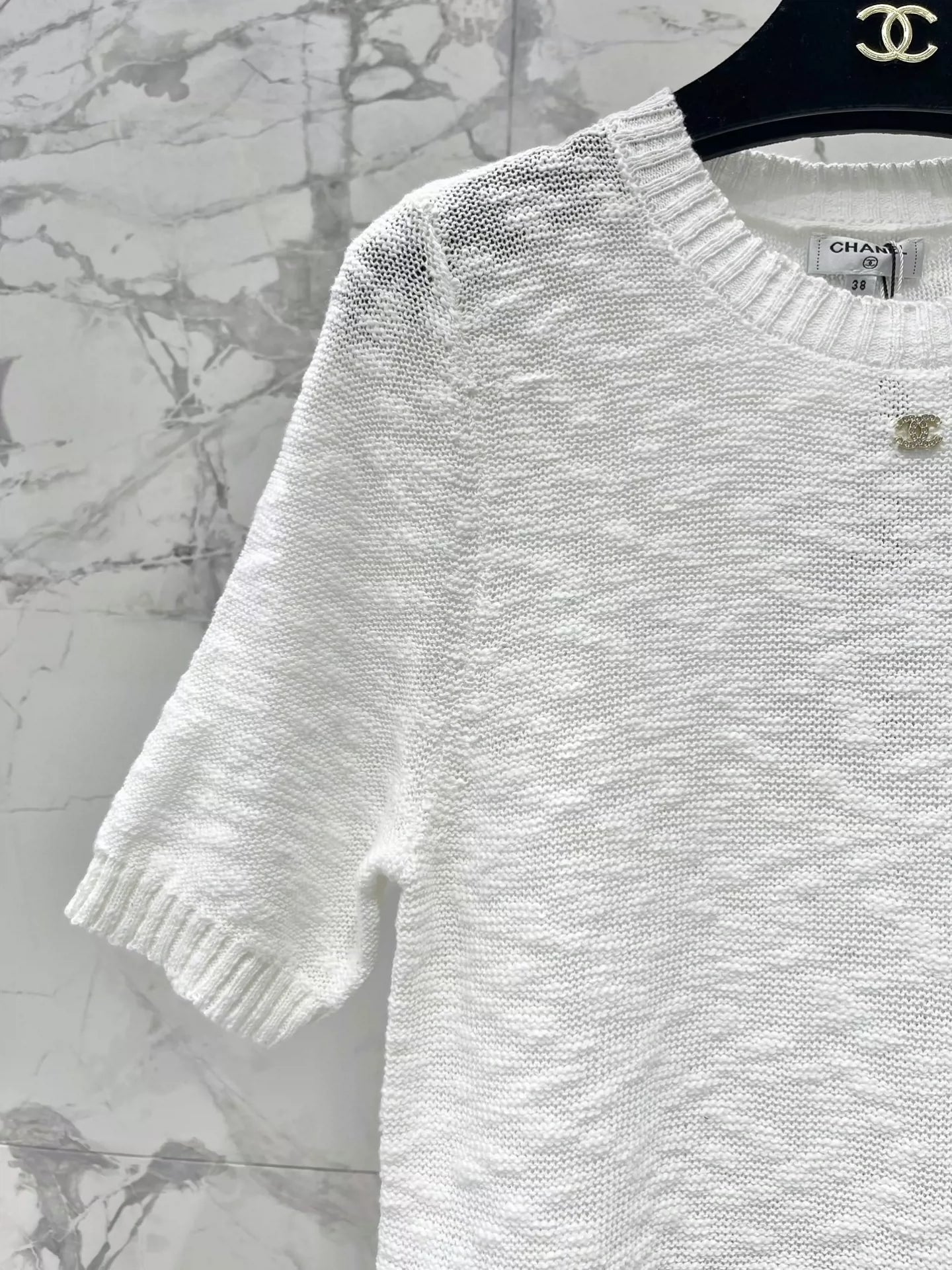 2025 new product Embroidered knitted short sleeves