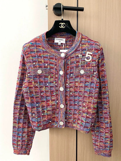 25 Number 5 logo Cardigan (white/gray/red)
