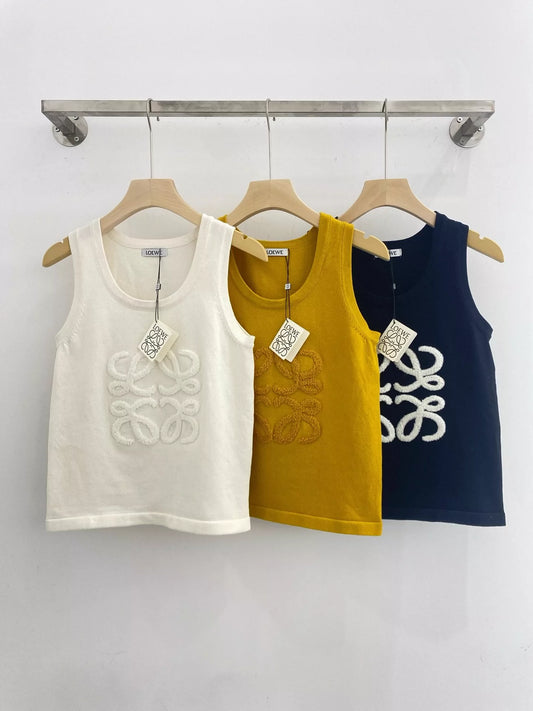 25ss new flocking embroidered vest