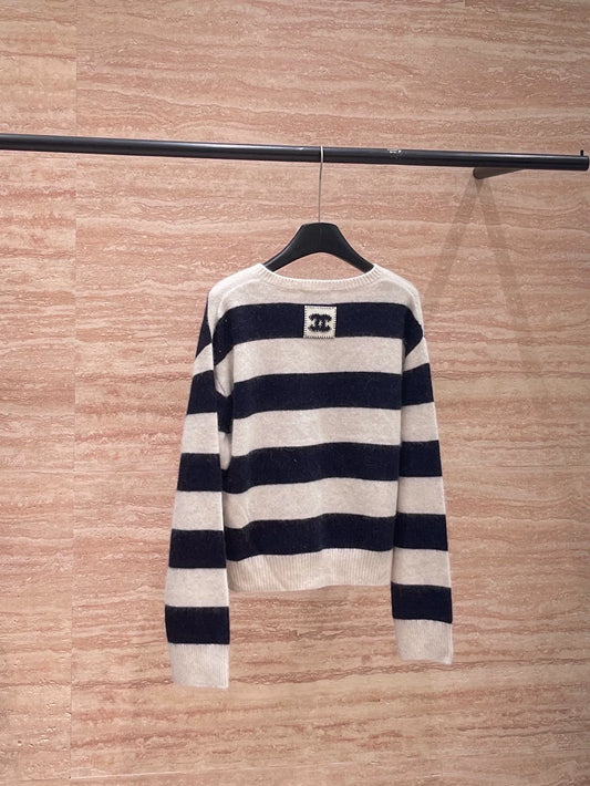 25fw Color blocking and striped cardigan(vintage series)