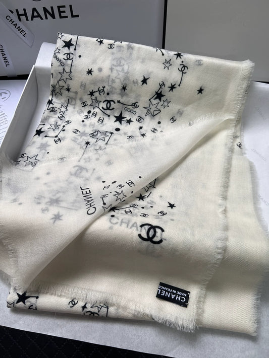 25 Star Cashmere Silk Shawl Scarf