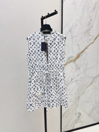 New Arrival Zippered Printed Vest Dress
