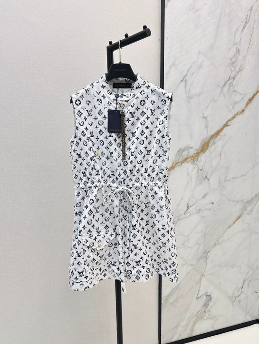 New Arrival Zippered Printed Vest Dress