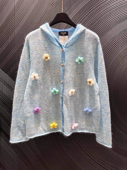 25fw Flower knitted hat cardigan (vintage series)