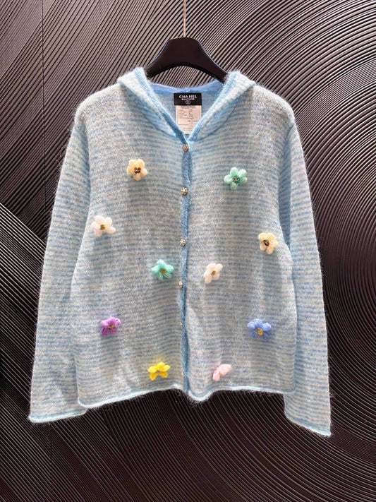 25fw Flower knitted hat cardigan (vintage series)