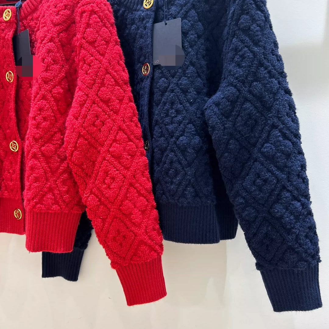 25 Diamond knit cardigan jacket
