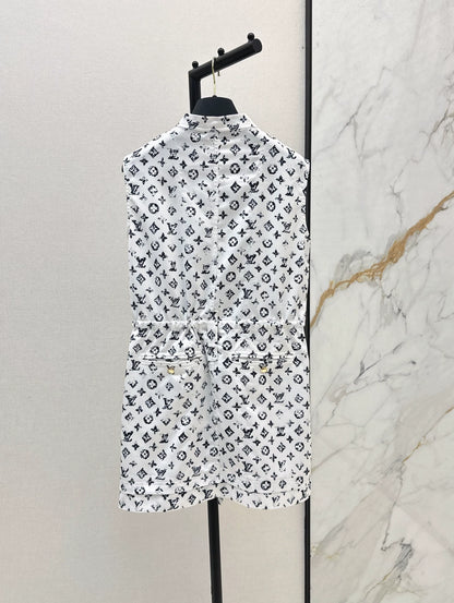 New Arrival Zippered Printed Vest Dress