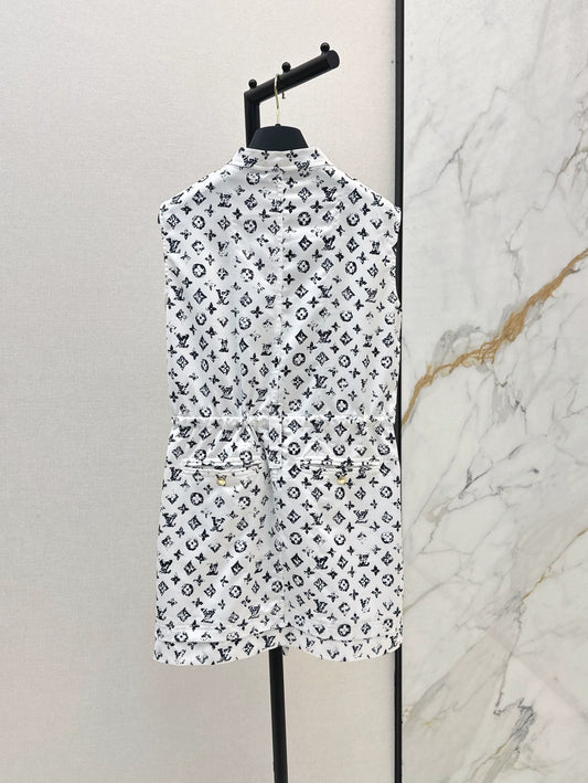 New Arrival Zippered Printed Vest Dress