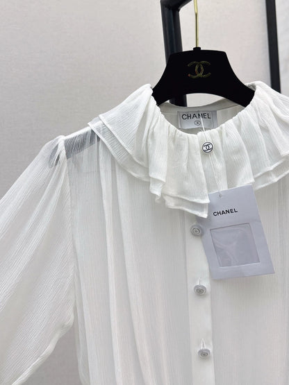 25 Early Spring and Summer New Ruffle Chiffon Shirt