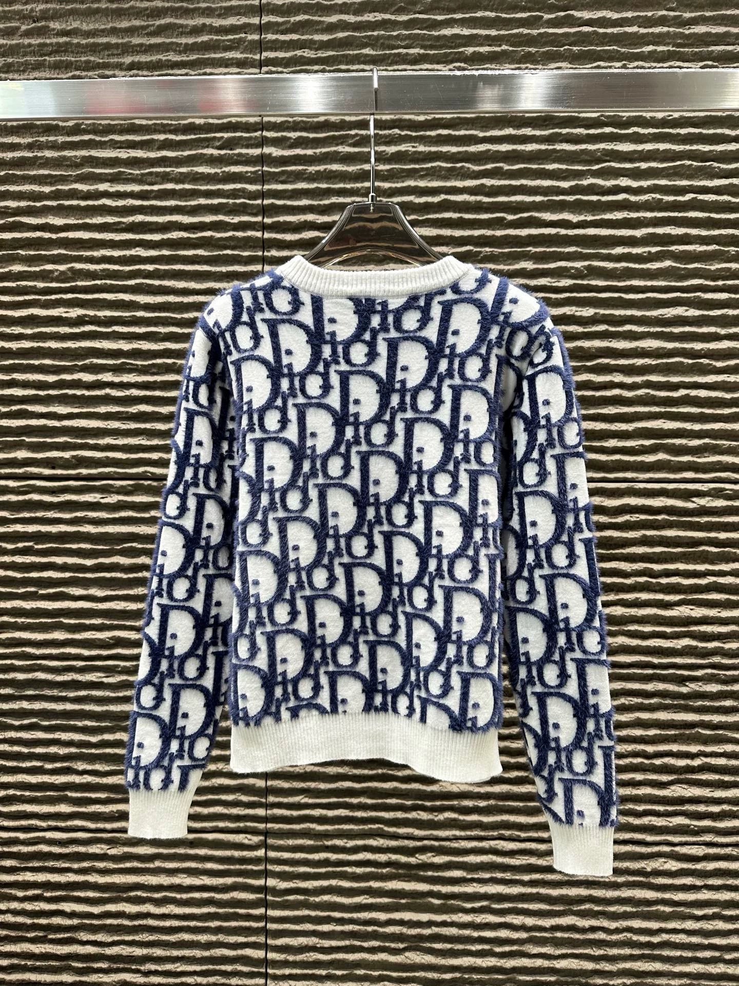 25fw Dark pattern jacquard full letter cardigan