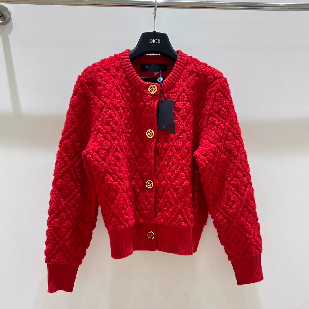 25 Diamond knit cardigan jacket