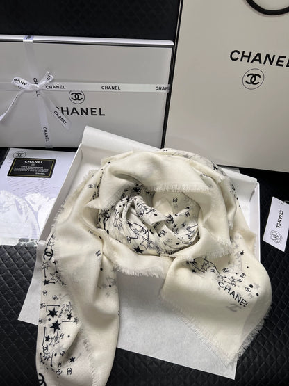25 Star Cashmere Silk Shawl Scarf