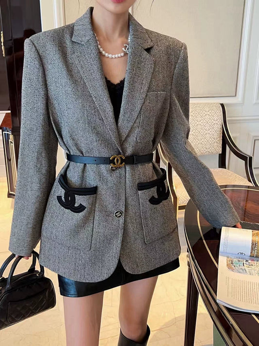 25 Blazer with logo pocket detail