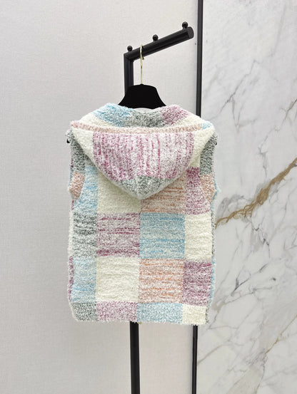 2025 new product Hooded knitted vest