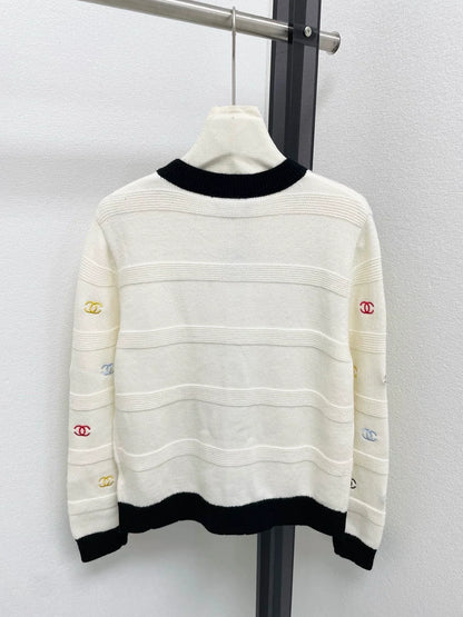 25fw Colorful Embroidered Knitted Cardigan