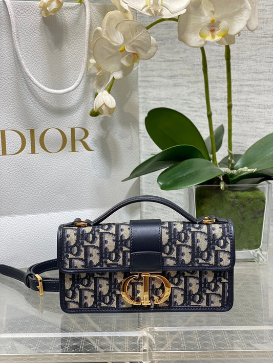 Miss Montaigne Mini Bag Blue Dior Oblique Jacquard