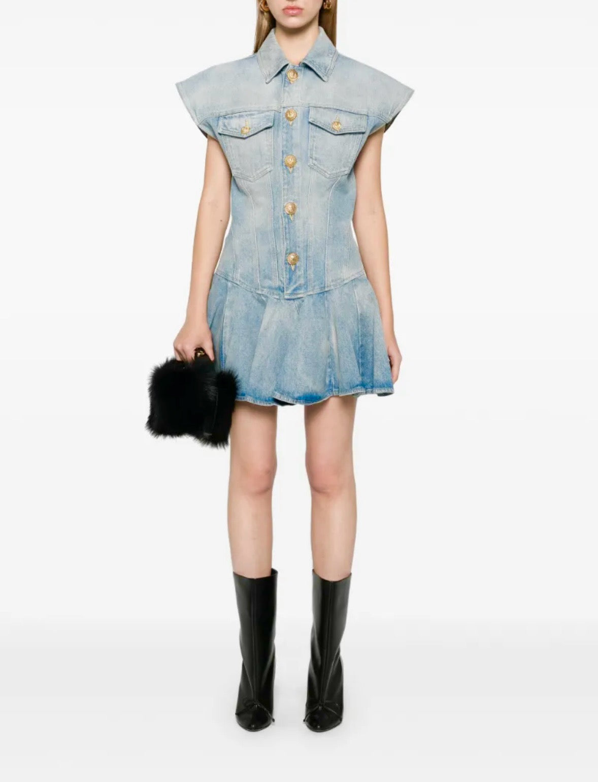 25ss denim shirt dress