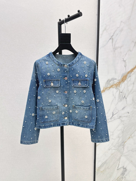 ma 25ss beaded denim jacket