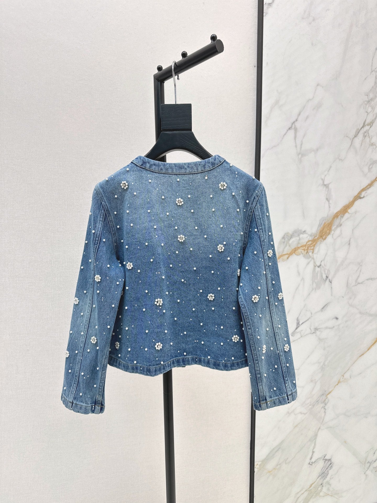ma 25ss beaded denim jacket
