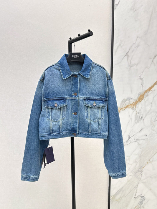 P 25ss crop denim jacket