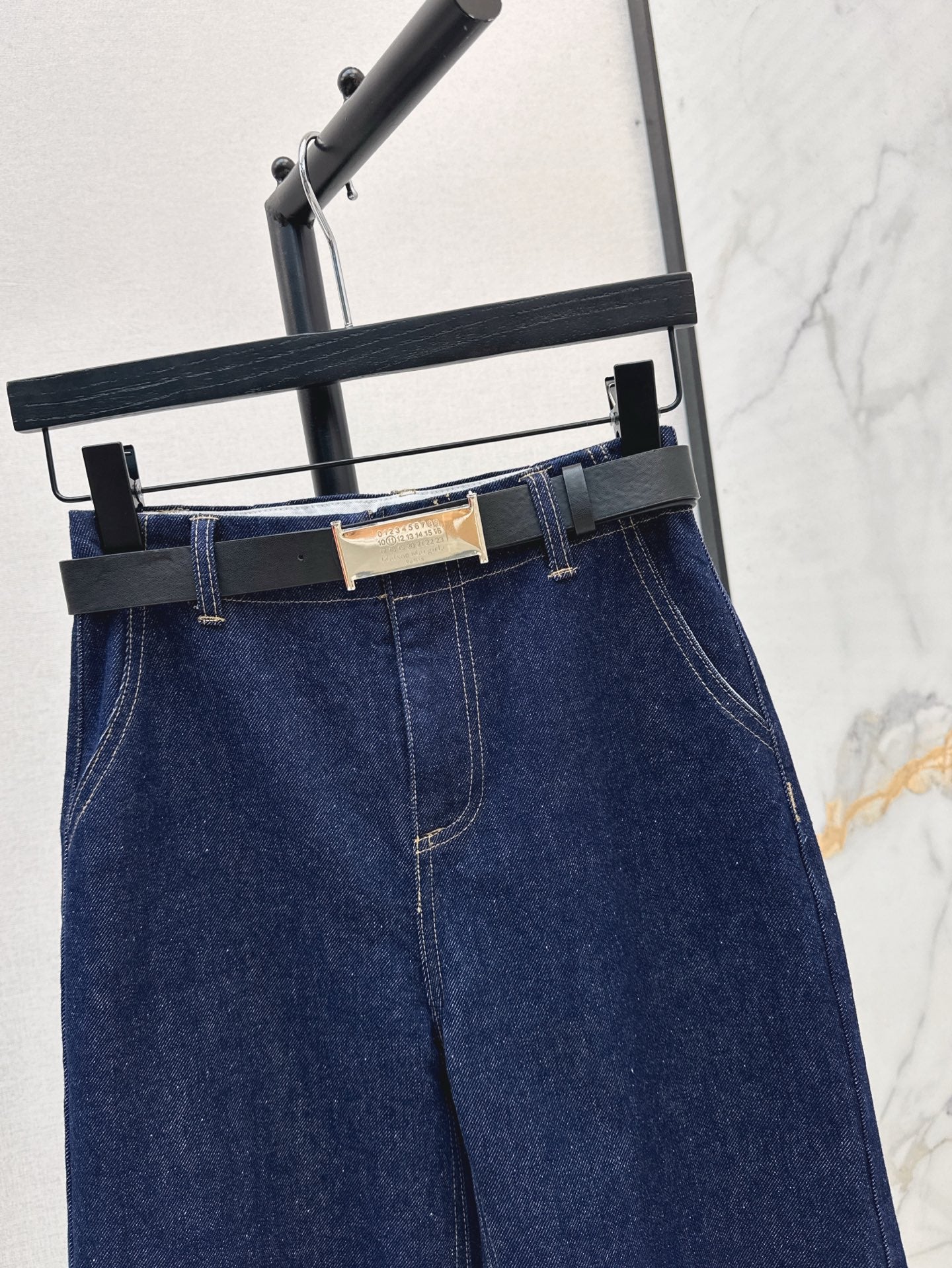 Ma 25ss wide leg jeans wth belt