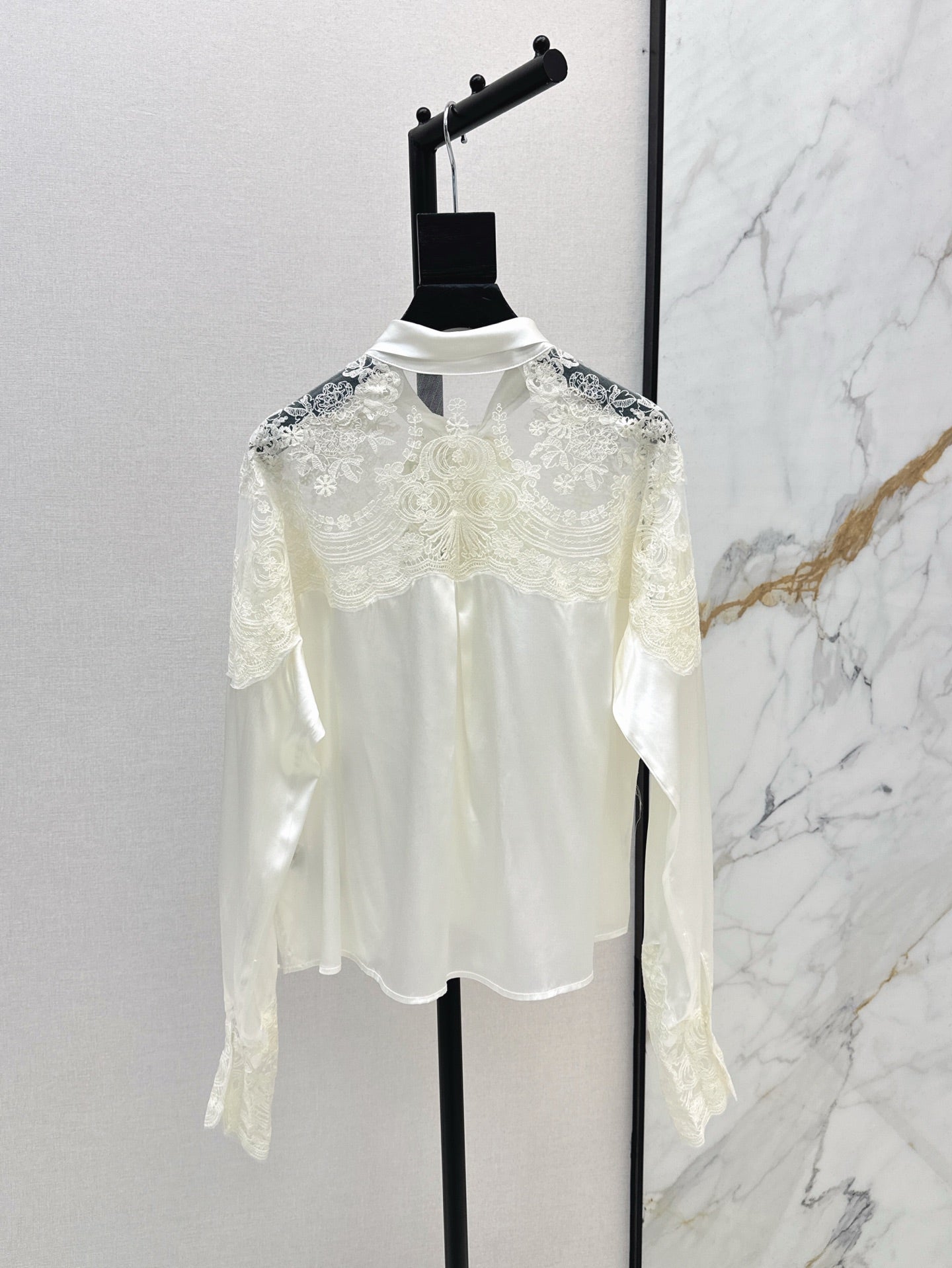 25SS lace Silk shirt