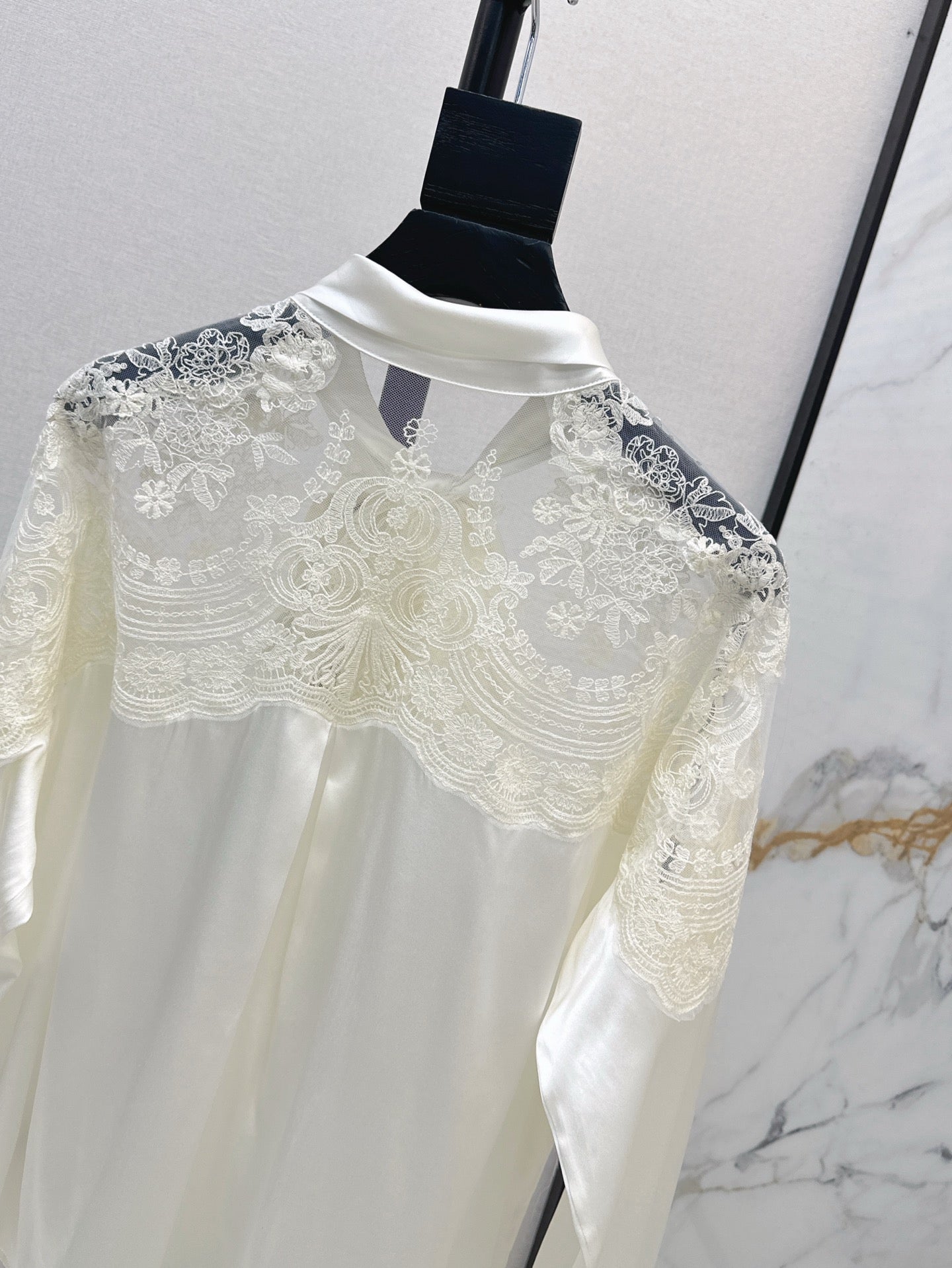 25SS lace Silk shirt