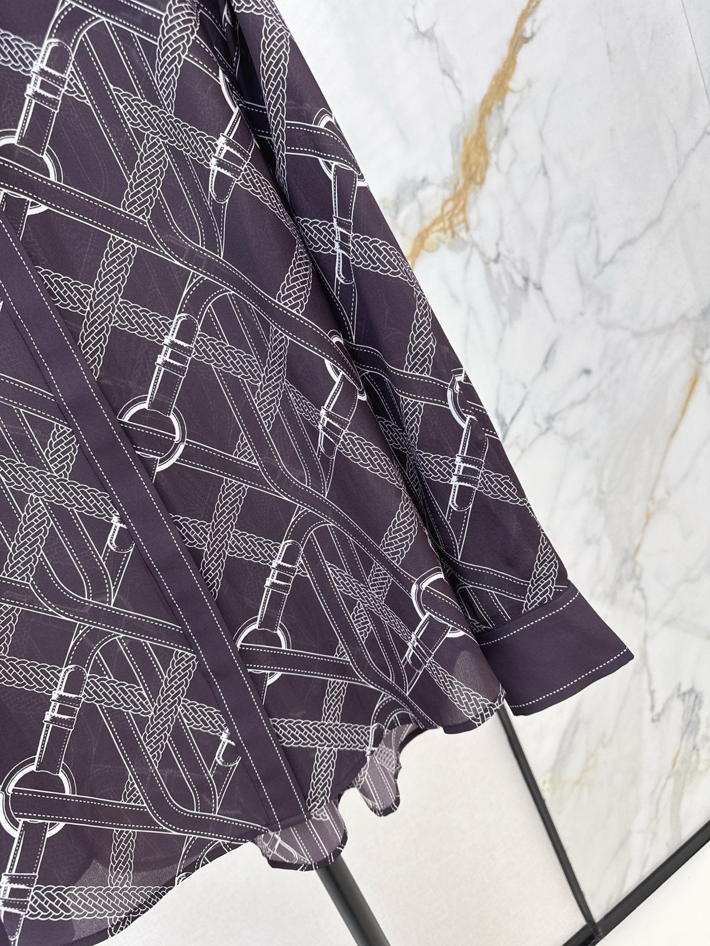 H 25ss Silk printed shirt