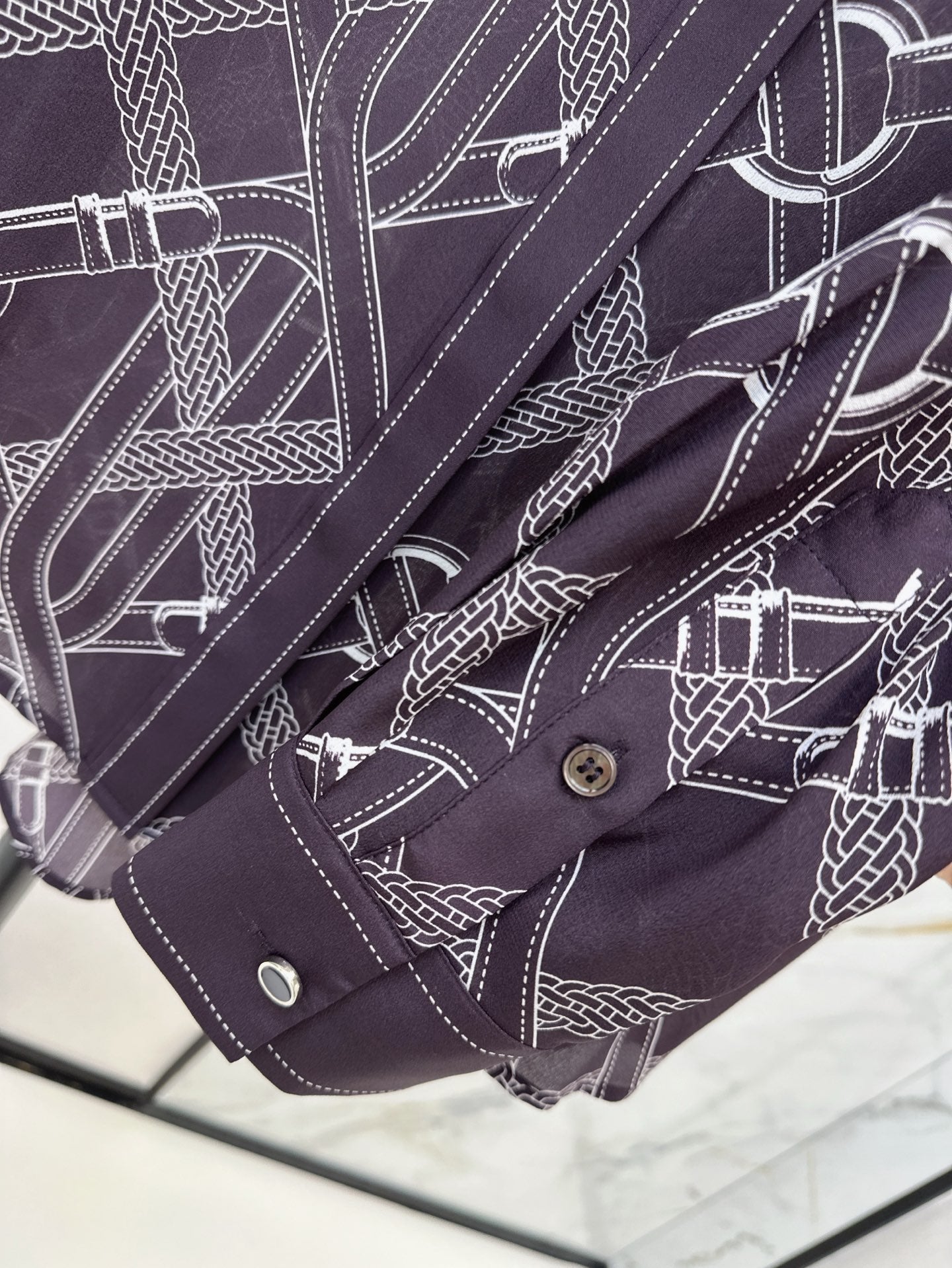 H 25ss Silk printed shirt
