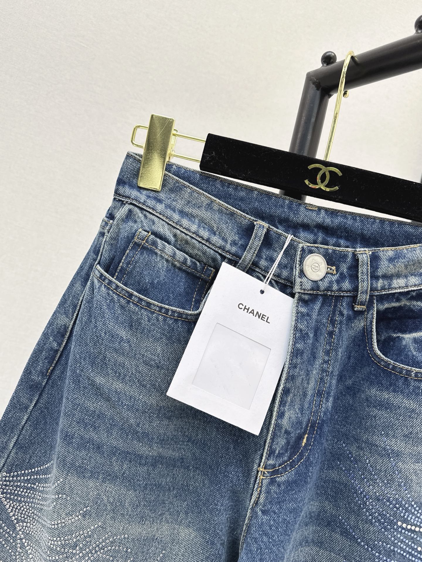 25ss rhinestone jeans