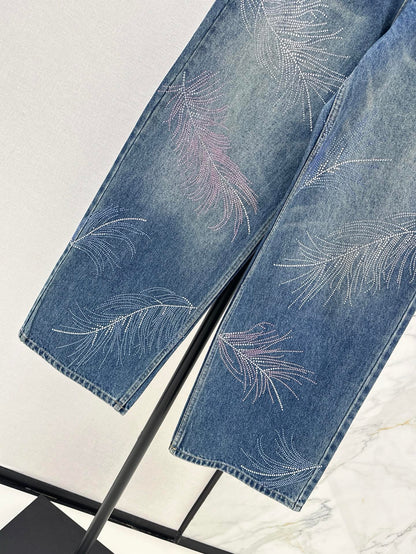 25ss rhinestone jeans