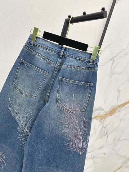 25ss rhinestone jeans
