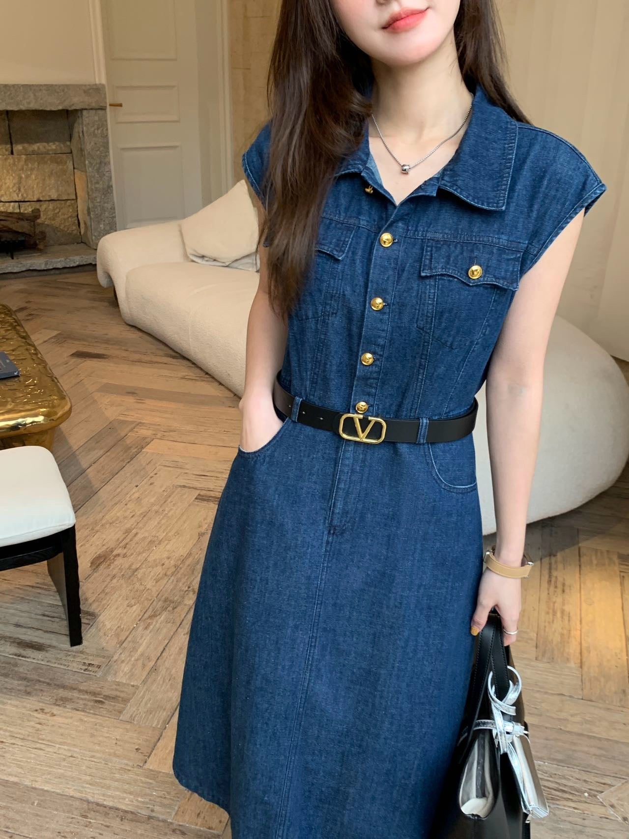 25ss denim shirt dress