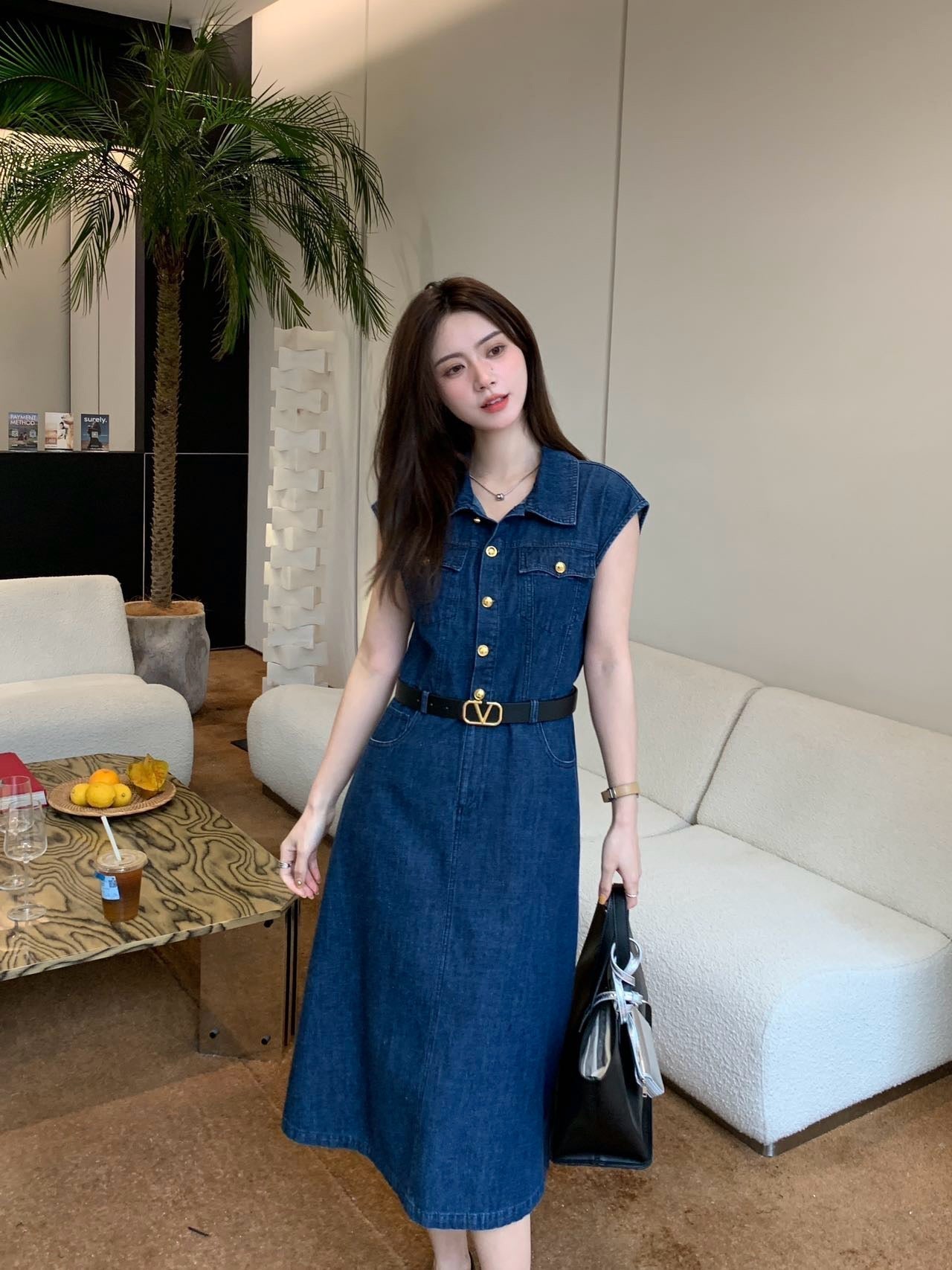 25ss denim shirt dress