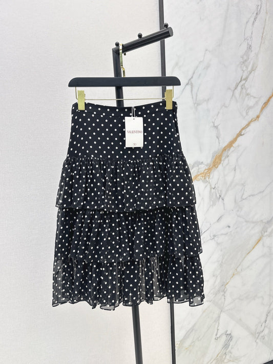 25ss silk ruffle skirt