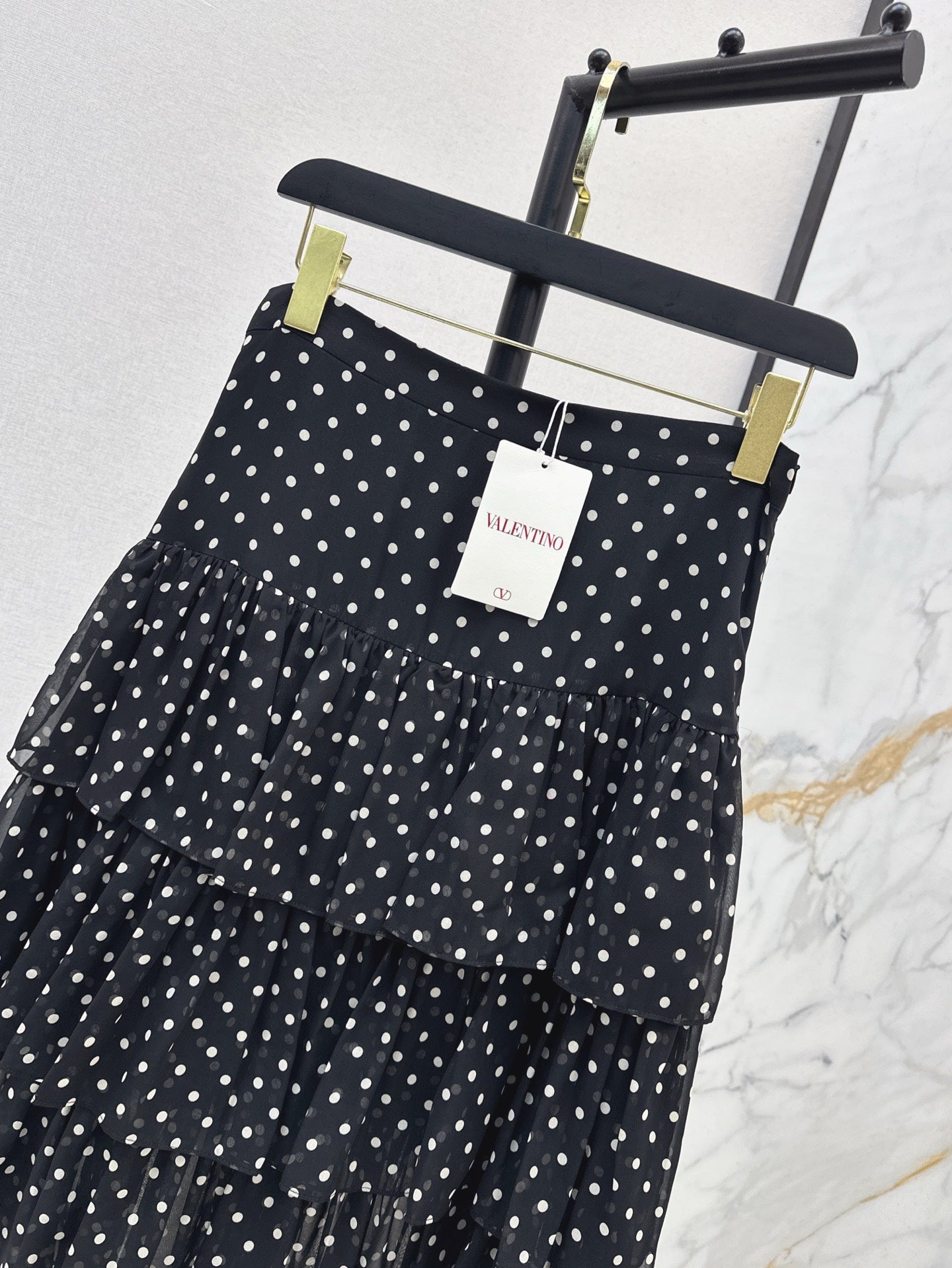25ss silk ruffle skirt