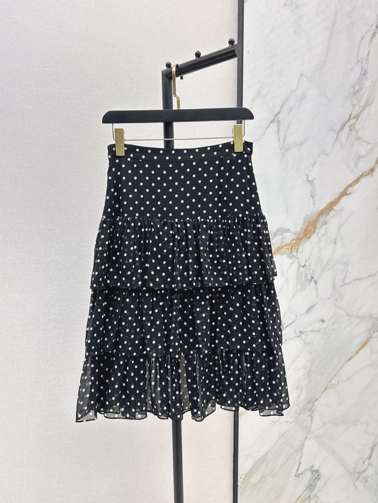 25ss silk ruffle skirt