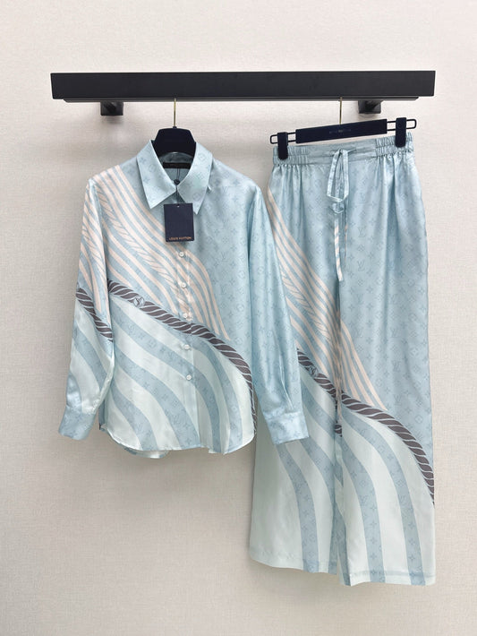25ss silk shirt pants set