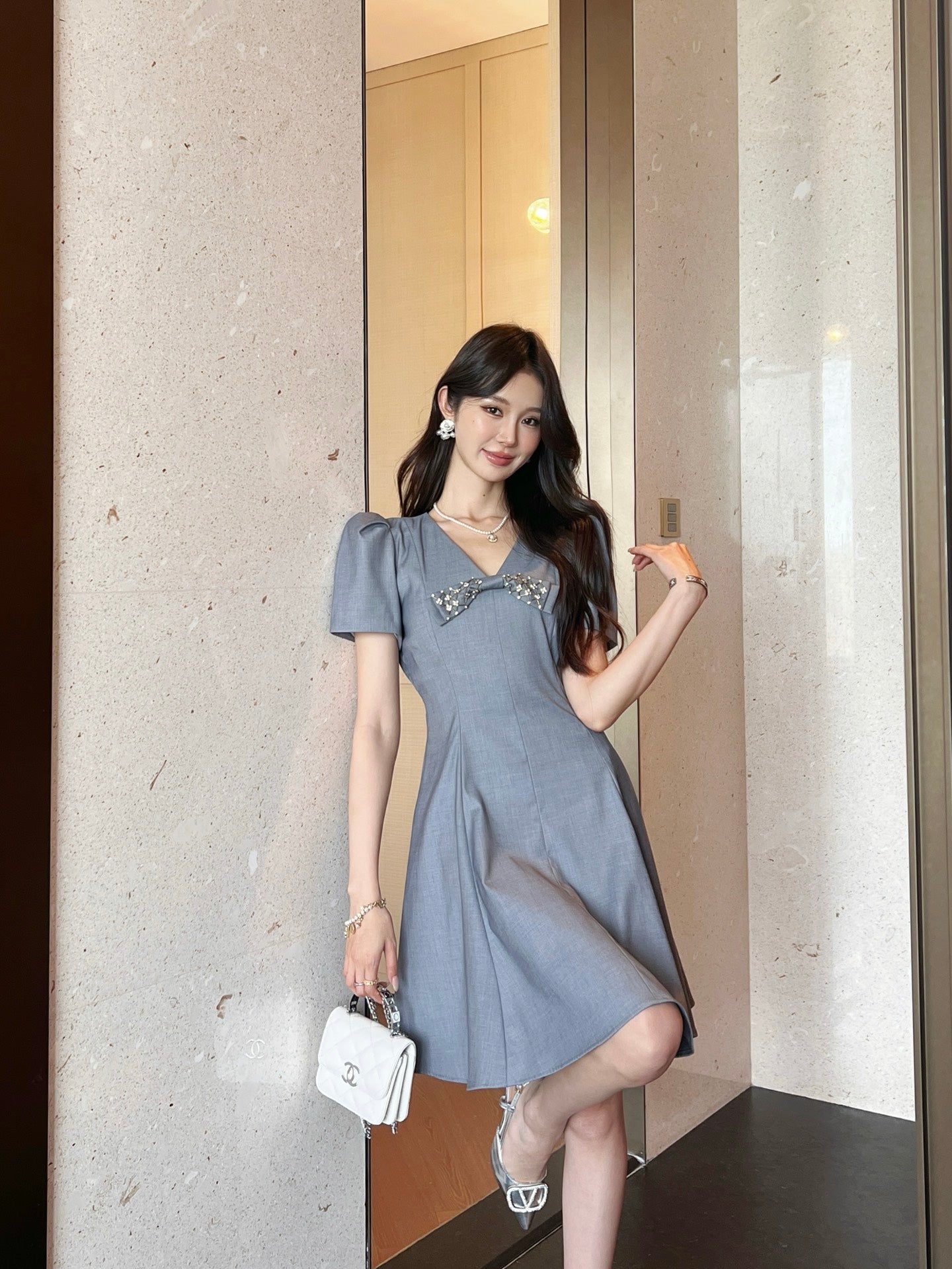 25ss rhinestone dress