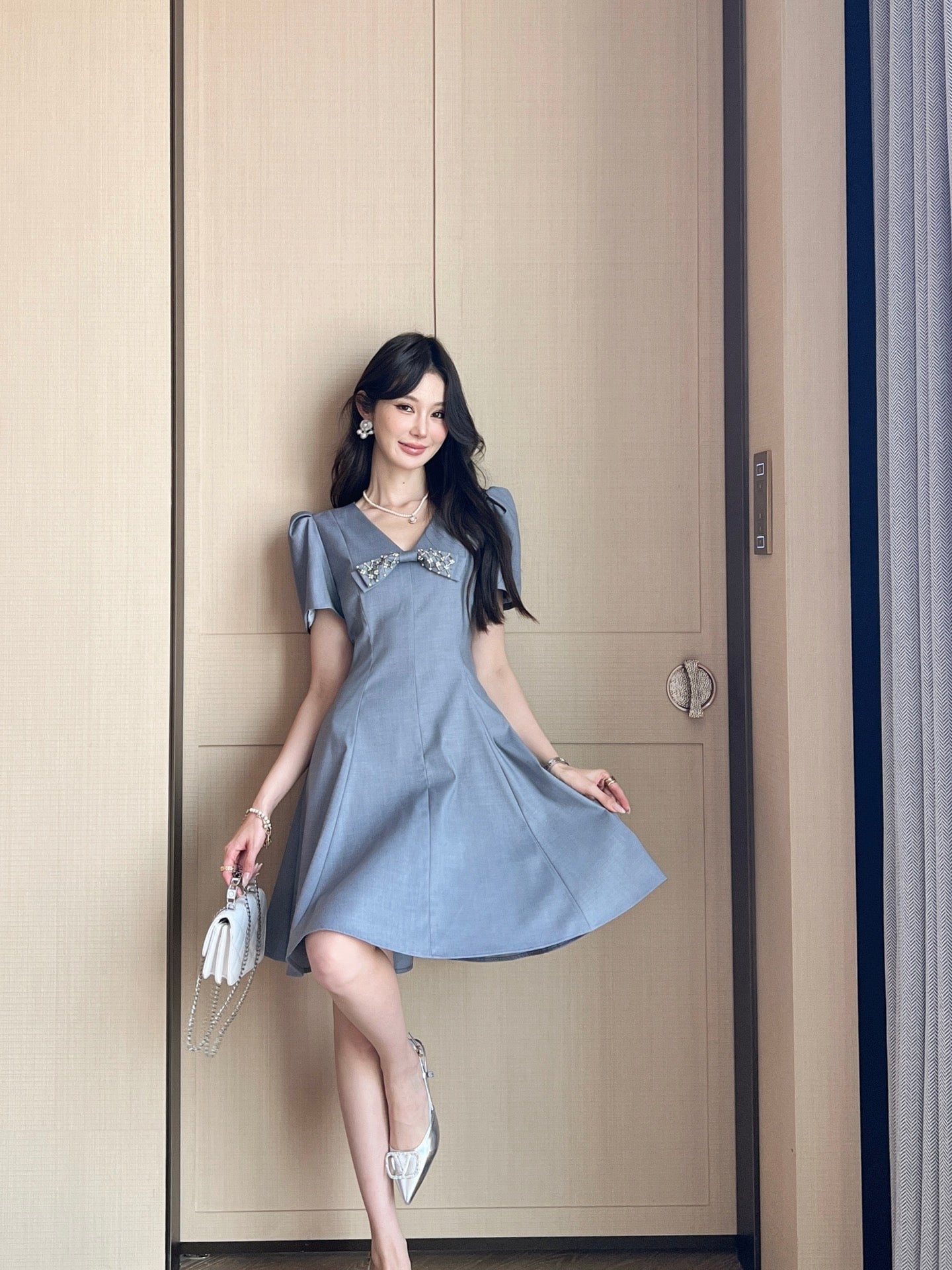 25ss rhinestone dress